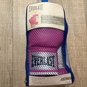 Everlast Pink boxing gloves and wrist wraps